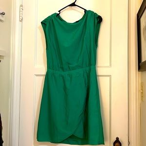 Green H and M, above-the knee dress. Lightweight, conches waist band.